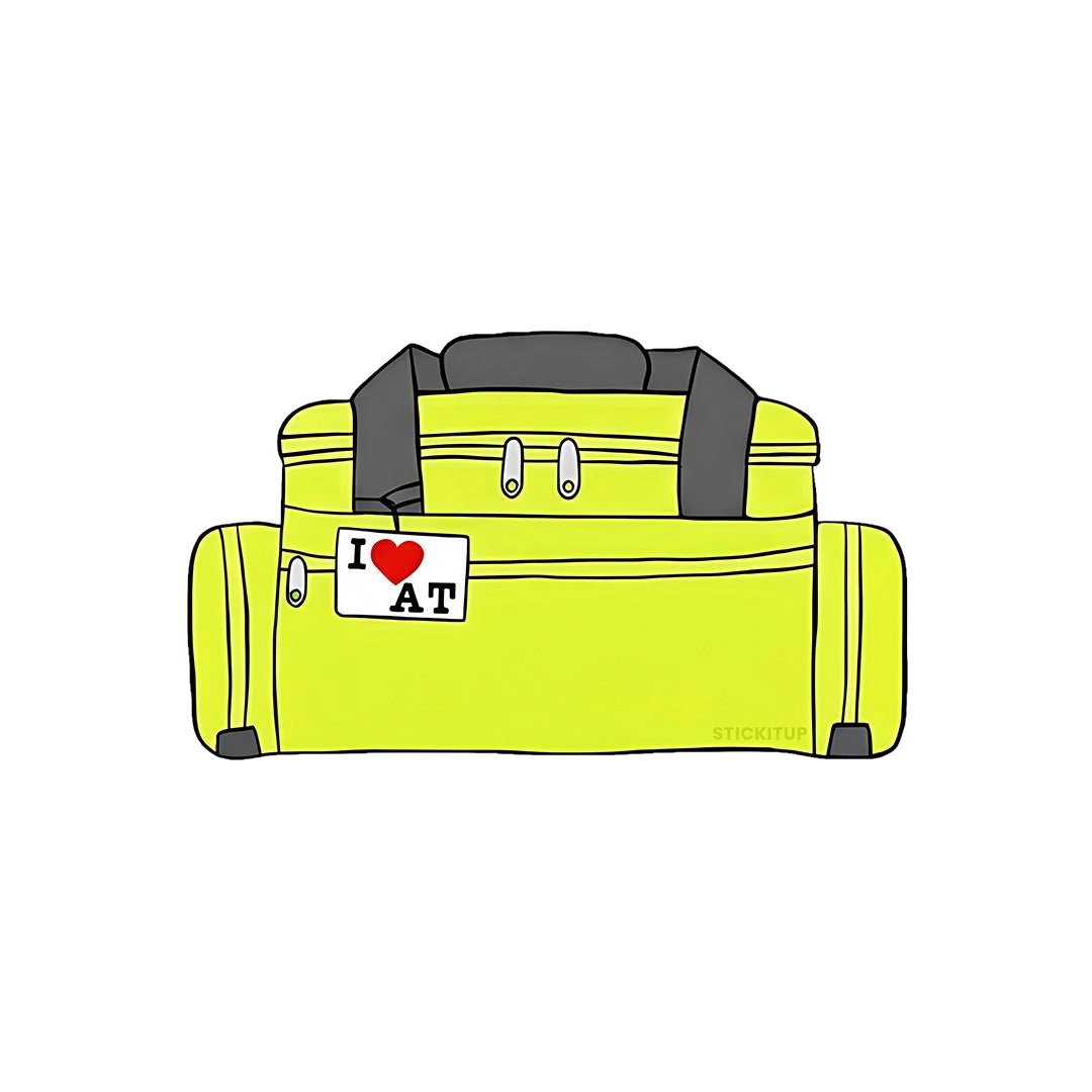 I Love At Duffel Bag Sticker